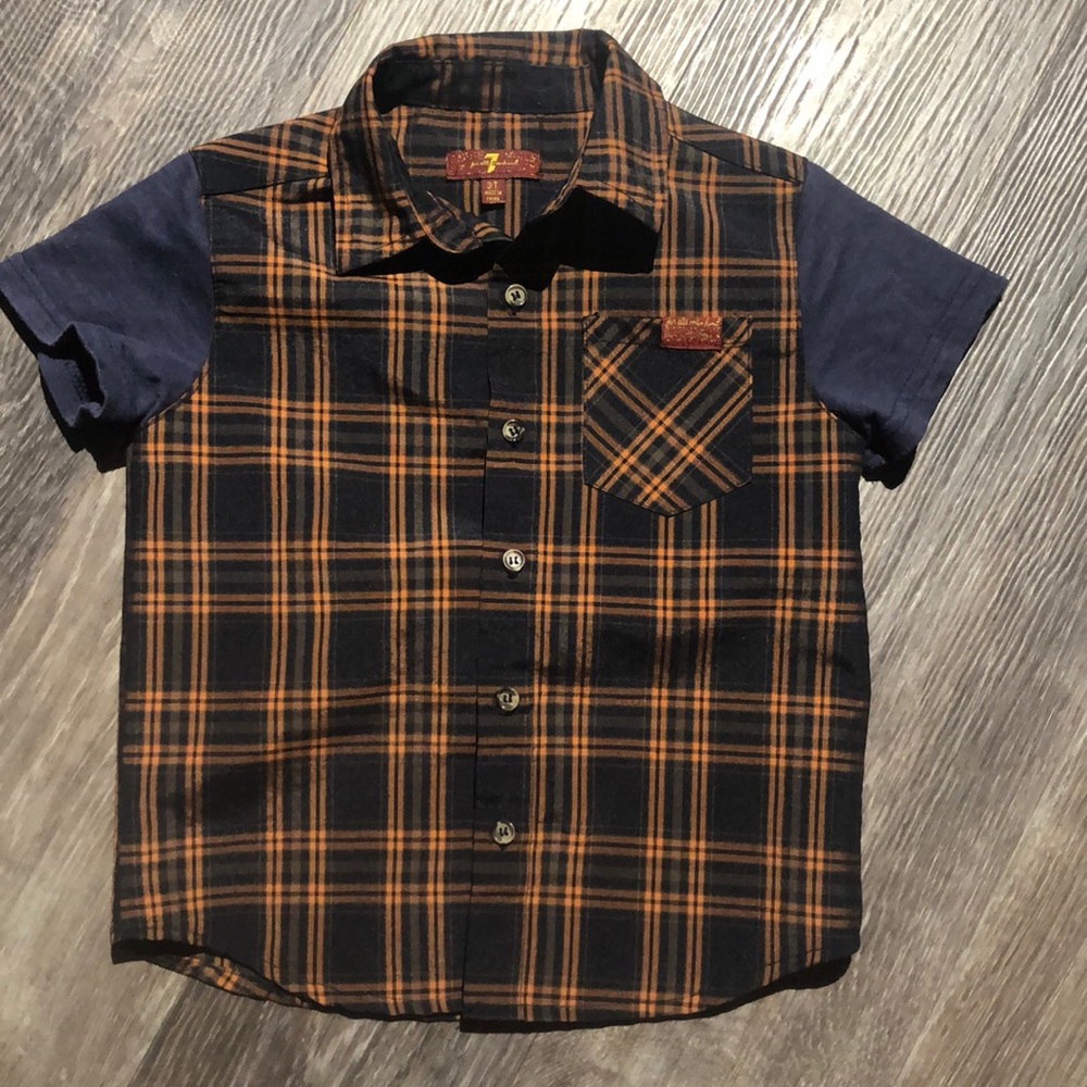 Boys 7 For All Mankind Plaid Shirt Sz 3